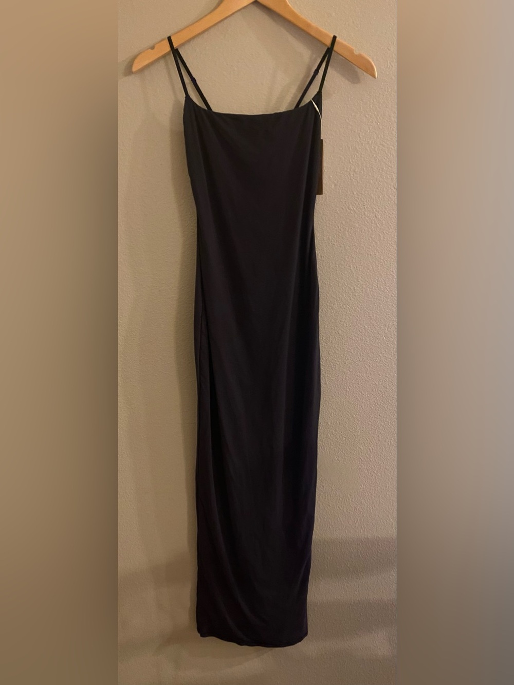NWT SKIMS Soft Lounge Long Slip Dress - Onyx Black Size XS